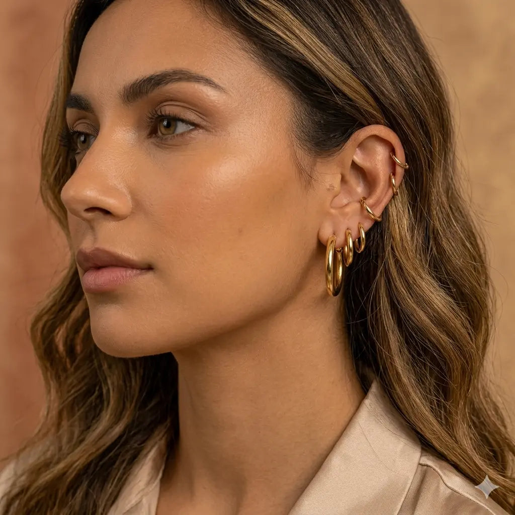 Essential Hoops - 4 par Aurora Jewellery Norge