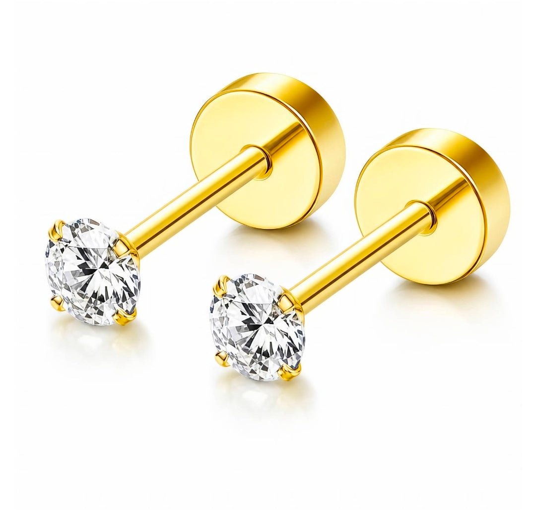 Aurora solitær øredobber- rustfritt stål belagt med 18 k gull - Aurora Jewellery Norge/ Studio MoeAurora solitær øredobber- rustfritt stål belagt med 18 k gull7