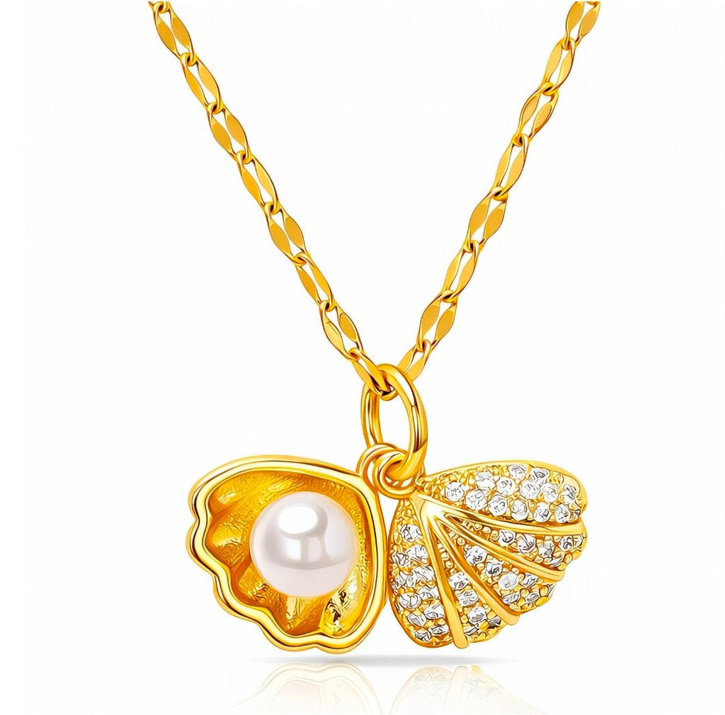 Aurora Halssmykke-Kjede med perleanheng i rustfritt stål belagt med 18k gull - Aurora Jewellery Norge/ Studio MoeAurora Halssmykke-Kjede med perleanheng i rustfritt stål belagt med 18k gull7