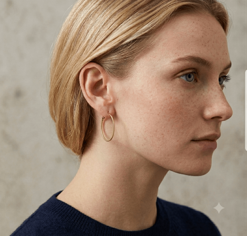 Classic hoops i gull, flere detaljer