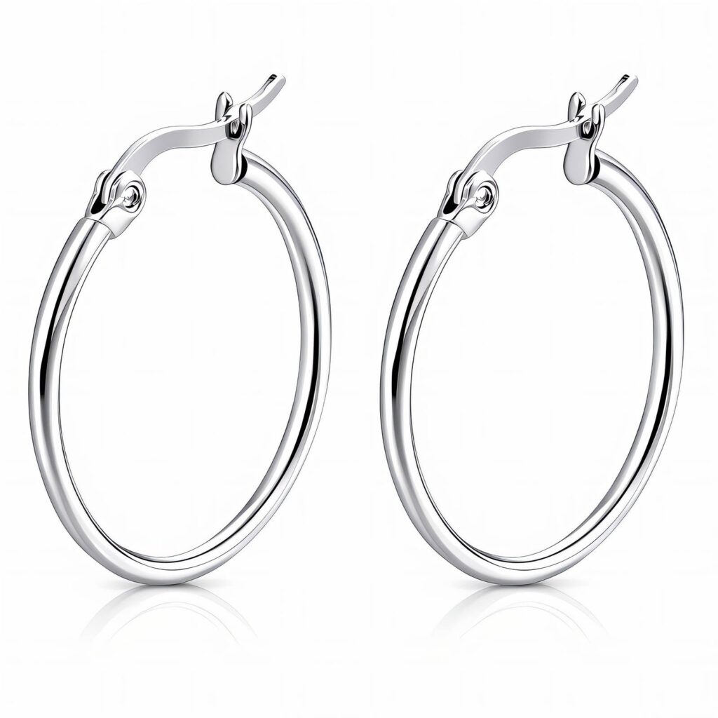 Classic hoops i polert stål, polert stål
